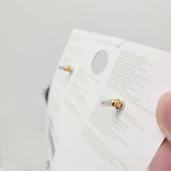 Brand New Forever 21 Black With Gold Tone Earrings - Picture 5 of 6
